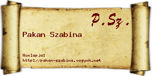 Pakan Szabina névjegykártya